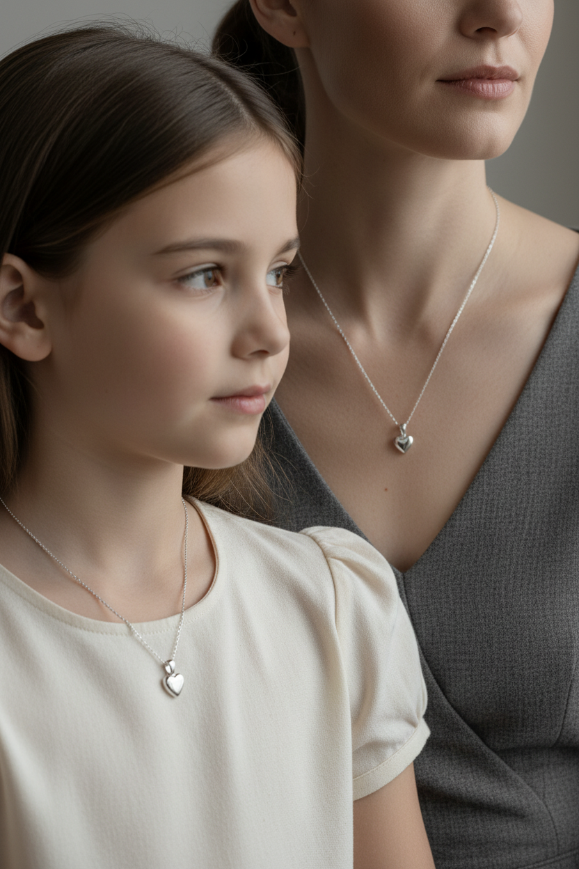 Mini Heart Necklace Ultra Editorial Mum & Daughter